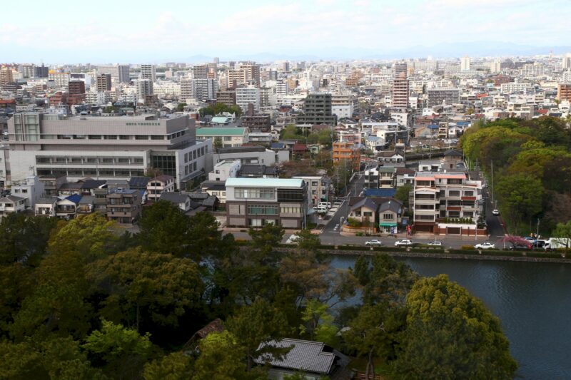 Blick auf die Stadt vom Nagoya Castle