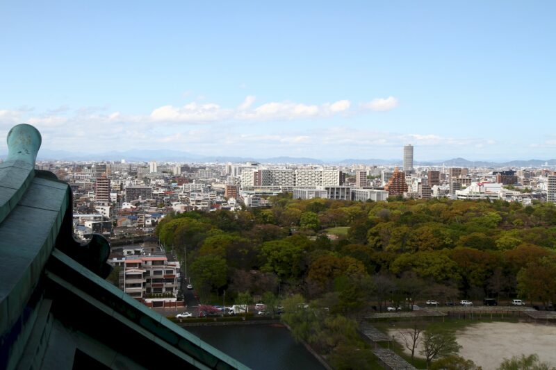Blick auf die Stadt vom Nagoya Castle