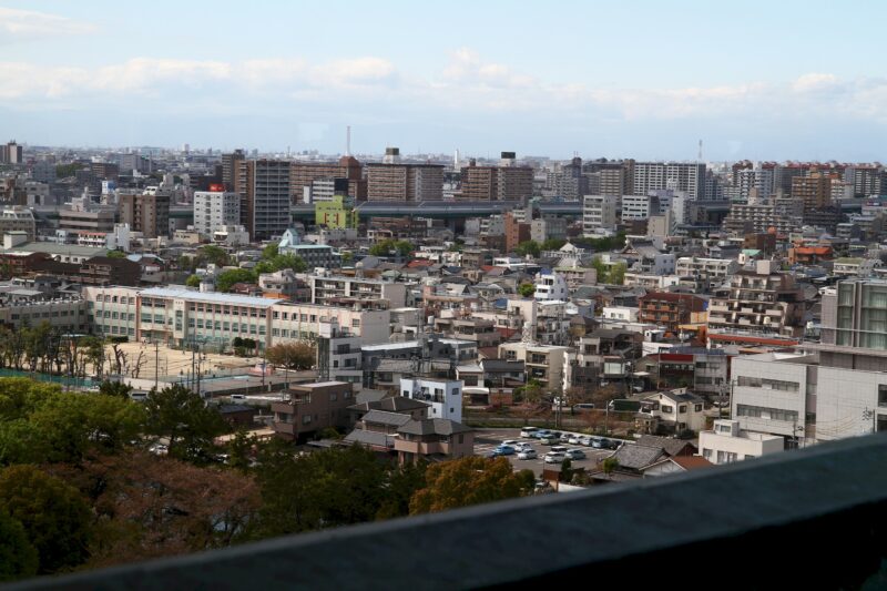 Blick auf die Stadt vom Nagoya Castle