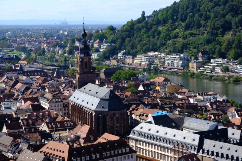 Blick vom Heidelberger Schloss auf die Heiliggeistkirche