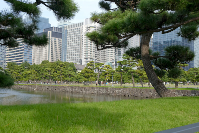 Blick auf Tokyo vom Vorplatz des Kaiserpalastes Tokyo / 皇居